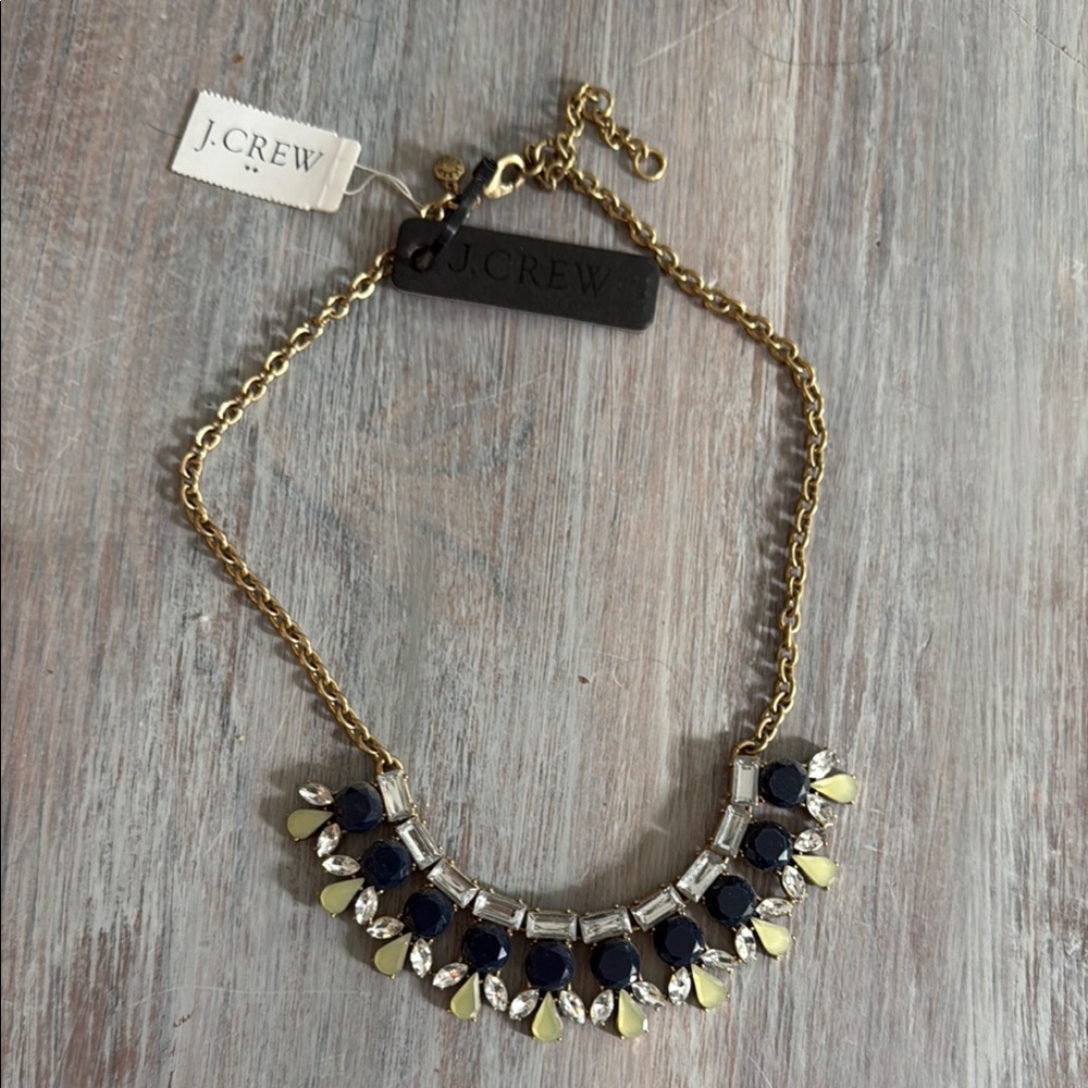 J. Crew Navy Blue and Light Green Edgy Choker Necklace